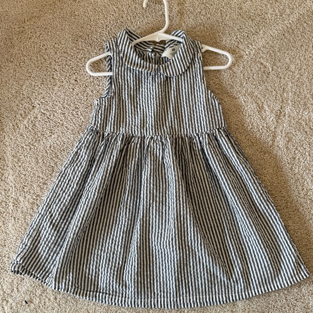 H&M Girls 100% Cotton Seersucker Dress US4T